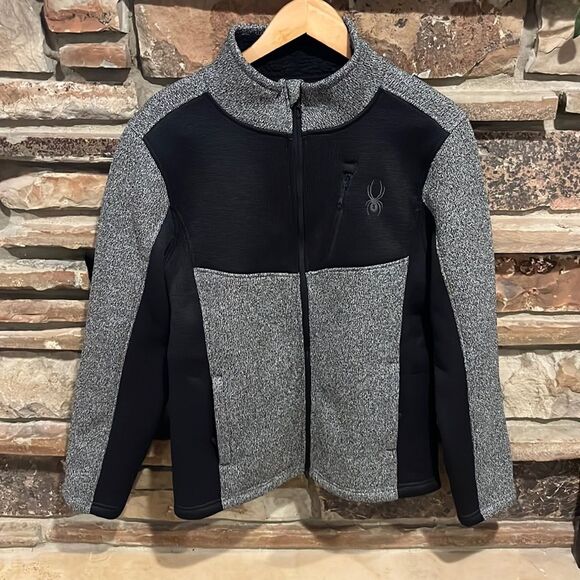 Spyder Charcoal Heather Sherpa Lined Fleece Jacket
